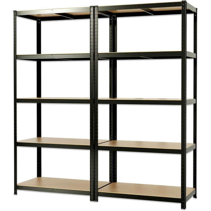 OfficeMarshal Heavy-Duty Shelving Unit - Black (150 x 75 x 30 cm)