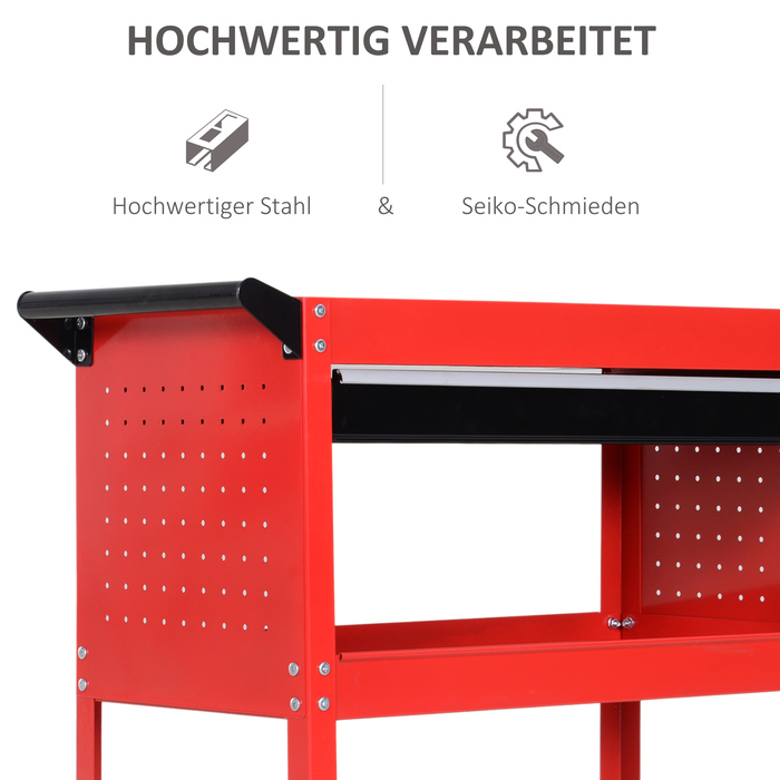 HOMCOM Garden Bench, 60 kg Weight Capacity, Red, Weatherproof & Stable, Ideal for Garden & Patio