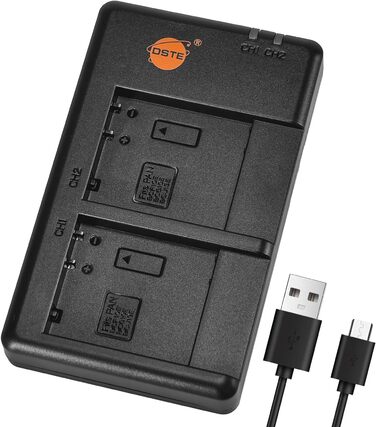 Зарядний пристрій DSTE для акумуляторів Panasonic DMW-BCF10E, DMW-BCG10, DMW-BCJ13E, CGA-S/106B, DMW-BCG10E, DMW-BCG10PP, DMW-BCJ13PP - Dual USB, швидка зарядка