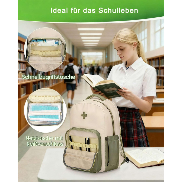 Шкільний рюкзак MATEIN для підлітків (дівчаток та хлопців), 15.6