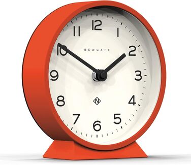 NEWGATE® M Silent Mantel Clock - 'No Tick' - A Modern Mantel Clock - Small Clock - Mantel Clocks - Minimalist Dial - (Pumpkin Orange)