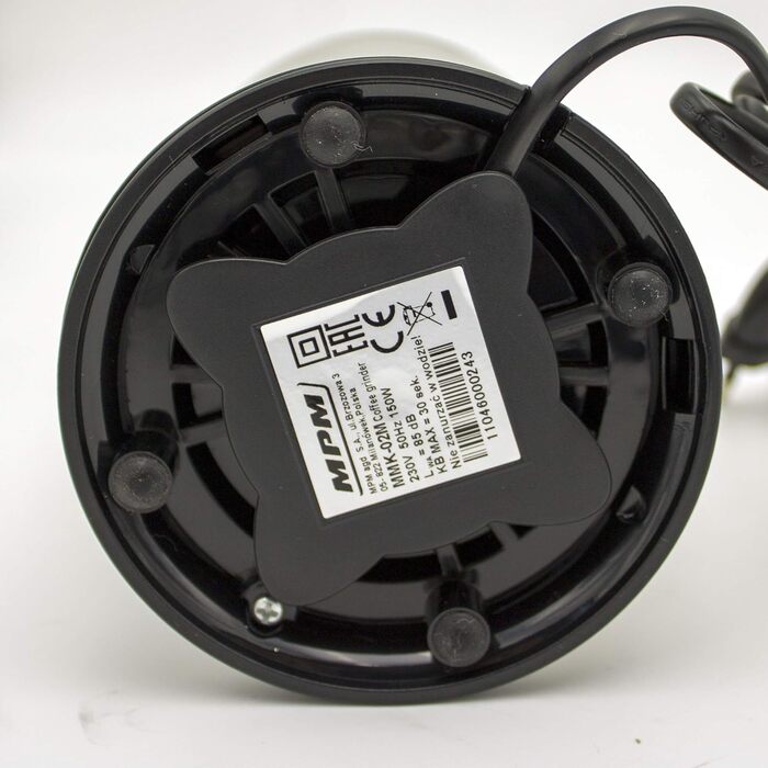 Електрична кавомолка MPM MMK-02M - для помелу кавових зерен, нержавіюча сталь, 150W