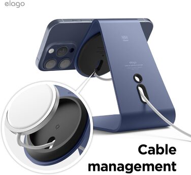 Підставка для зарядки iPhone Elago MS4 з MagSafe, алюміній, сумісна з iPhone 17/16/15/14/13/12, підтримка Standby (iOS 17) [Зарядний пристрій не входить] (Jean Indigo)