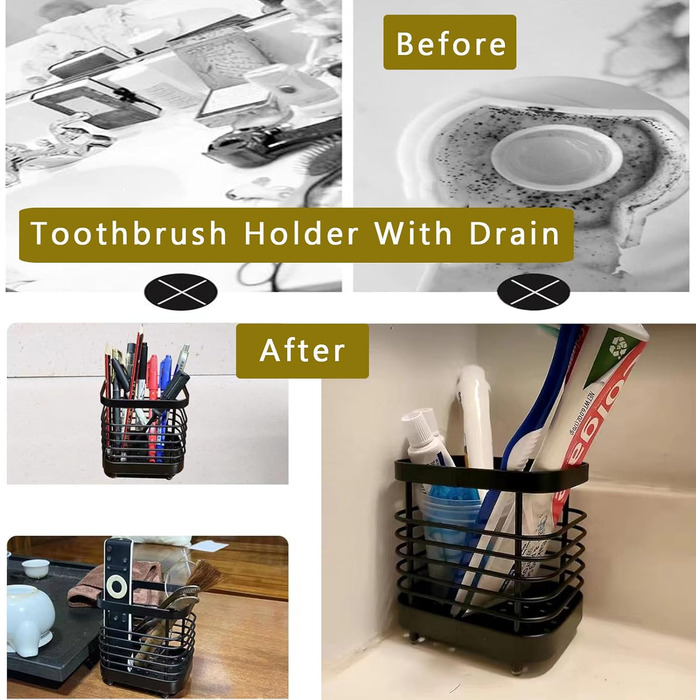 Bathroom Toothbrush Holder (black)