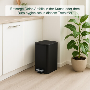 Relaxdays Kitchen Trash Can 20 Liter with Trash Bags