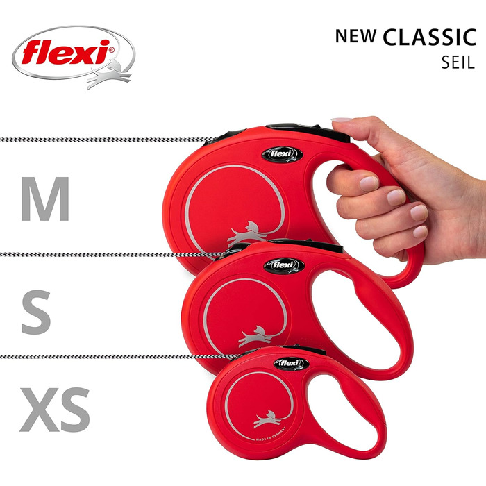 Рулетка для собак Flexi Classic S, 5 м, червона (до 12 кг)