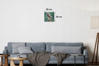 Настінний годинник на полотні «Сова» 30x30 см з власним фото