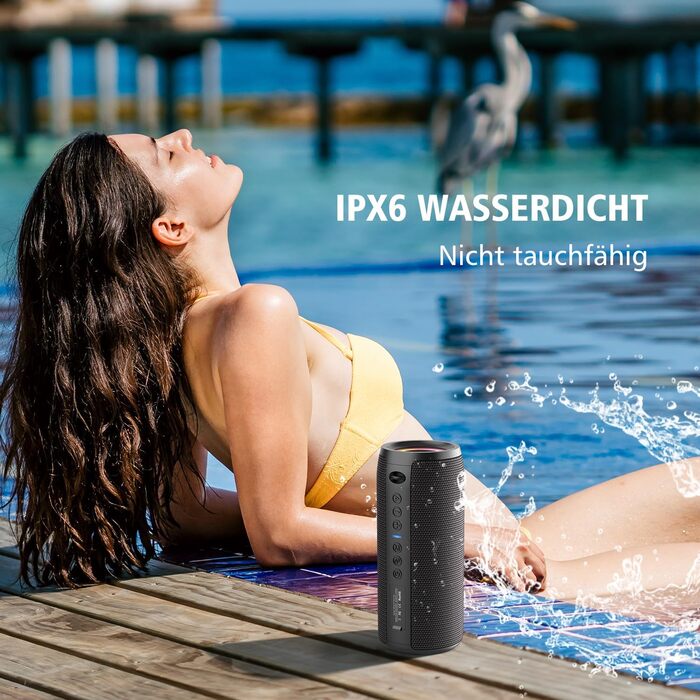 ZEALOT Bluetooth колонка з підсвіткою 40W, портативна водонепроникна (IPX6), AUX, USB, Micro SD, Bluetooth 5.2, Dual Pairing