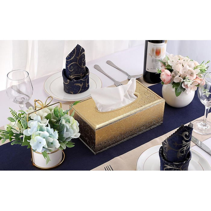 Стильна скринька для серветок прямокутної форми з штучної шкіри, 25x14x11 см. Декорована золотим блискавкою. Підходить для вітальні, спальні, авто, офісу, готелю.
