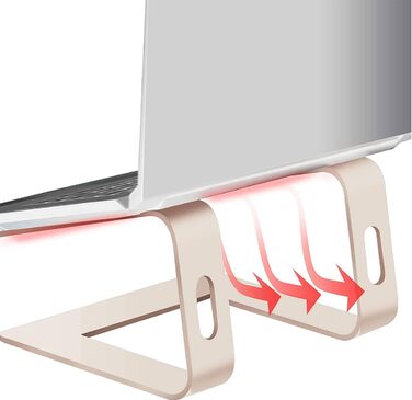 Підставка для ноутбука Orionstar, ергономічна, алюмінієва, з вентиляцією, сумісна з MacBook, Samsung, 10-15.6 дюймів, сіра (золота)