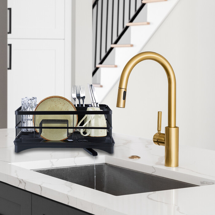 Relaxdays Dish Drainer with Automatic Drainage