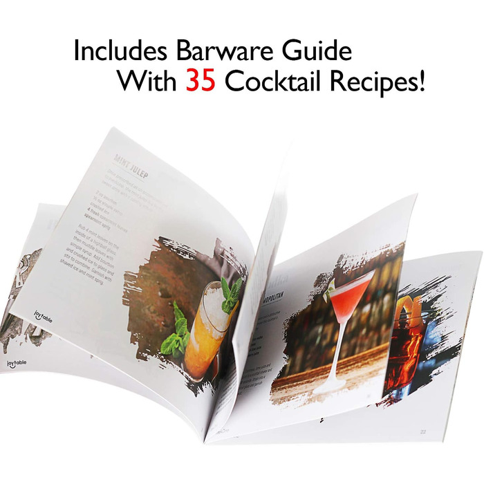 JoyTable 16-Piece Cocktail Bar Set with Citrus Press & Recipe Book - Professional Bartender Kit