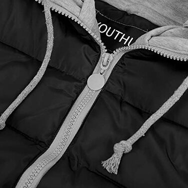 Жіноча степна жилетка YOUTHUP з капюшоном, легка зимова жилетка, безрукавка для активного відпочинку та повсякденного носіння, чорна