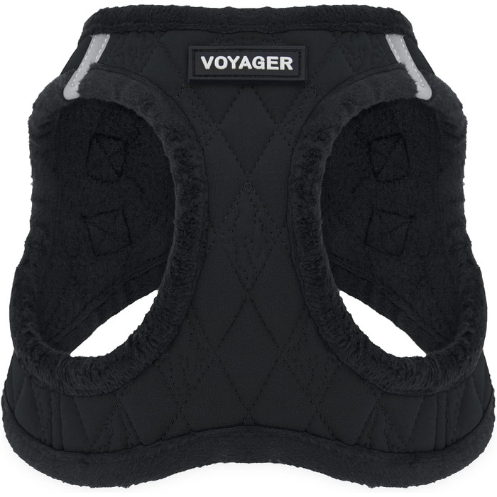 Шлейка для собак Voyager Step-In з плюшу, чорна, розмір L (45-52 см) від Best Pet Supplies