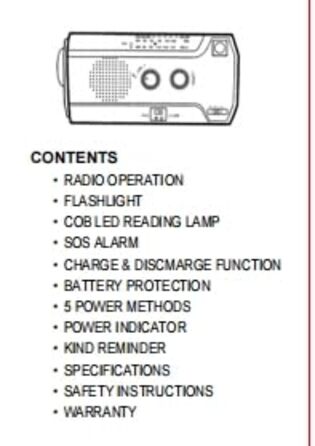 Радіо на сонячній енергії Notfall-Solar Radio з ручним курантом, LED-ліхтарик, SOS-сигнал, AM/FM, акумулятор 4000mAh, зарядка смартфона (червоний)