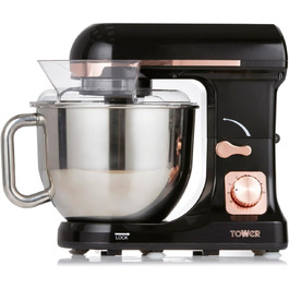 Tower 1000W 3-in-1 Stand Mixer with 6 Speed Settings & Pulse - Rose Gold