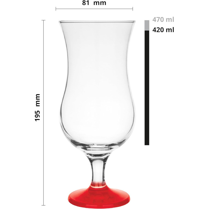 Набір склянок для коктейлів Krosno Glasmark: 6 шт, 420 мл, різнокольорові