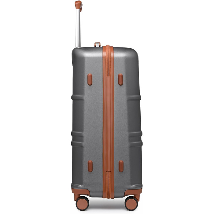 Валіза British Traveller: міцний ABS+PC, розмір 54x36.5x21.5 см, колір білий (сірий, SET)