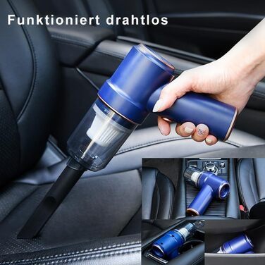 Бездротовий портативний пилосос 2-в-1 для дому, авто та тварин, 15000PA, мокрий/сухий, 120W (фіолетовий)