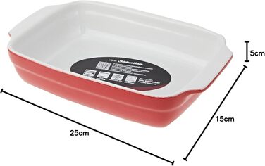 Форма для запікання Crealys з керамічними ручками, 25 x 15 x 5 см, колір Полуниця