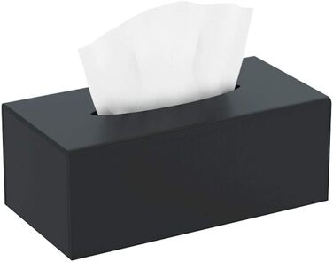HIIMIEI Cosmetic Tissue Box, 25.0x13.0x9.0 cm Acrylic Tissue Box | Tissue Box with Magnetic Cover for Dining Room Bathroom Bedroom Car Office - Matte Black