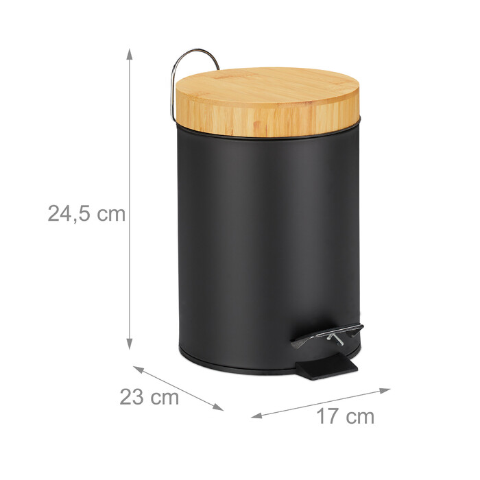 Relaxdays Trash Can Bathroom 3 l
