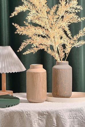 TERESA'S COLLECTIONS Вази з порцеляни сіро-золотого кольору, 2 шт. 20 см - для декору вітальні