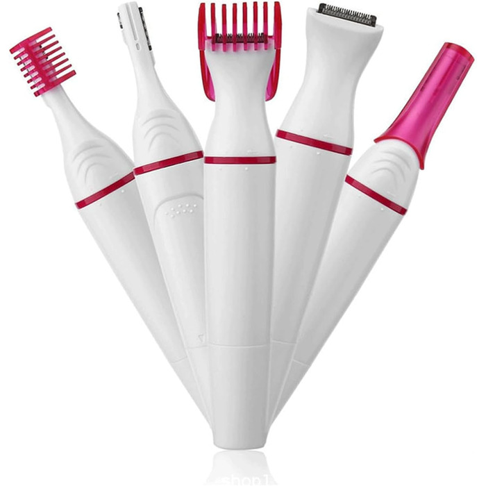 Електричний тример для брів та обличчя для жінок, безболісний, з гребінцем для брів (білий)