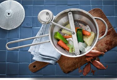Прес для овочів і фруктів WMF Gourmet, 3 насадки, 19x11,5 см, нержавіюча сталь Cromargan, розбірний