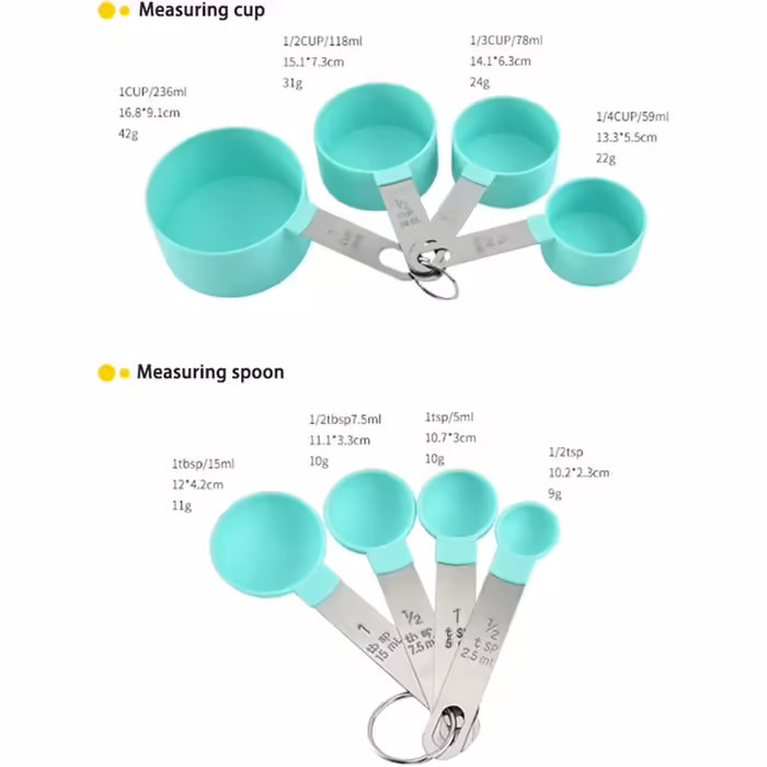 4/10 Piece Measuring Spoons for Kitchen, Cupcake Baking Measuring Cups, PP Baking, Stainless Steel, Plastic Handle, Kitchen Gadget (Color: 10 Piece Green) (10 Piece Green)