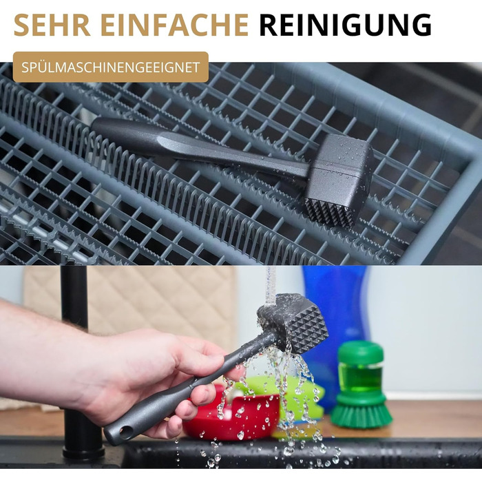 Молоток для м'яса Westmark Robusto-spezial Black Edition, алюміній, 21.5 см, сріблястий