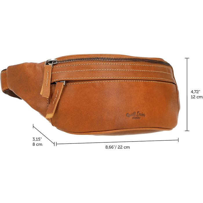 Чоловіча та жіноча поясна сумка Gusti Leather Spencer I з натуральної шкіри, регульований ремінь (волоський горіх)