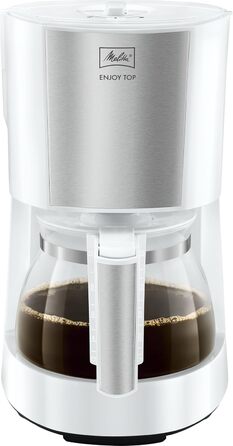 Кавоварка Melitta Enjoy Top з функцією Tropfstopp, 10 чашок, білий колір, скляна колба, для однієї порції