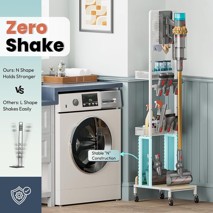 Підставка для Dyson V15, V12, V11, V10, V8, V7, V6 Gen5 - док-станція з тримачем для насадок, біла