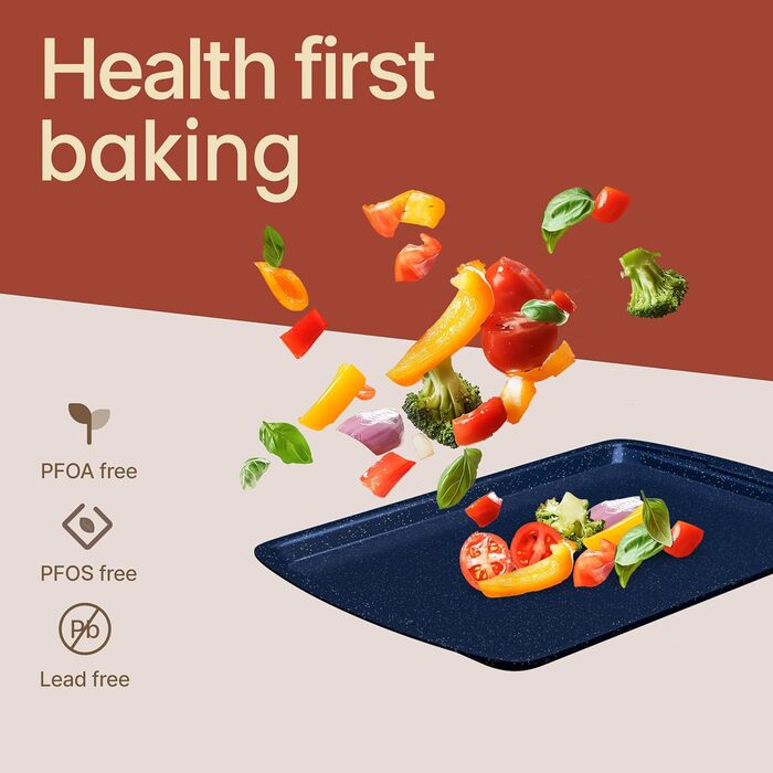 Набір форм для випічки Royal Blue (10 шт.), з антипригарним покриттям, з вуглецевої сталі, стакеможний, економний, придатний для миття в посудомийній машині, стійкий до бруду, без PFOA/PFOS/PTFE, термостійкий до 230°C