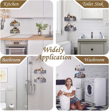 Поличка для душу без свердління - органайзер для ванної кімнати. Етажерка для душу та ванни з 4 гачками. Міцна алюмінієва поличка, водонепроникна з високим бортиком (Сірий)