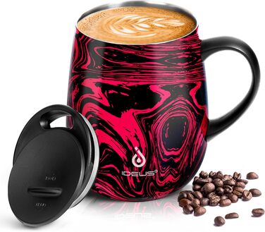 Кружка Ideus 470 мл з нержавіючої сталі, подвійні стінки, ізольована, з кришкою, зелений (Rotes Zebra)