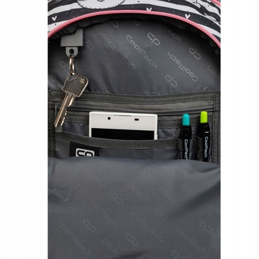 Багатовідсіковий шкільний рюкзак CoolPack (білий, чорний, рожевий), 21 л