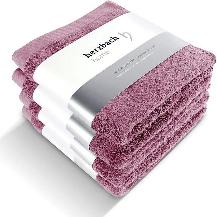 Рушники Herzbach Home Premium, 50 x 100 см, 4 шт. – 100% бавовна (Malve), м'які та швидковисихаючі