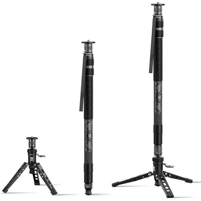 SIRUI Монопод з вуглецевого волокна з системою швидкого кріплення | 165см, професійний, 3-в-1, вантажопідйомність 10кг, для DSLR та відео (SVM-145P)