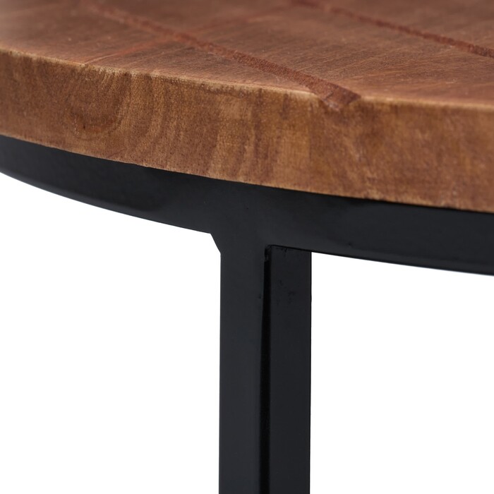 Relaxdays Side Table Set of 3, Mango Wood & Metal