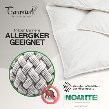 Dreamworld Nature Duvet - Made in Germany - 200x200 cm down duvet made of 90% down and 10% feathers, winter duvet, suitable for allergy sufferers (nomite), Öko-Tex 100 Class 1 certified, Downpass 200 x 200 cm winter duvet