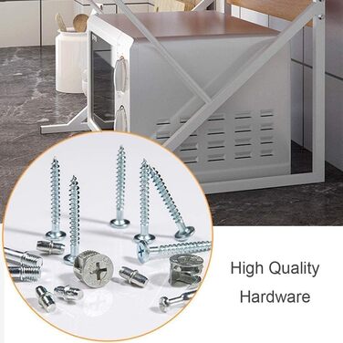 Поличка для мікрохвильової печі, кухонна поличка на стільницю, органайзер для мікрохвильової печі, тостера та аерофритюрниці, багатофункціональна кухонна поличка для оптимізації простору (дуб/3 яруси) (волоський горіх/3 рівні)