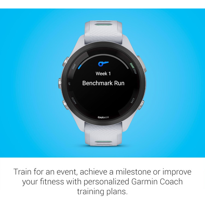 Розумний годинник Garmin Forerunner 265 чорний/світлосірий (42 мм, ремінці Whitestone та Neo Tropic)
