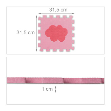 Relaxdays 52-piece puzzle mat with border and motifs