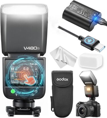 Спалах Godox V480C Touchscreen для Canon: TTL, HSS 1/8000s, GN50