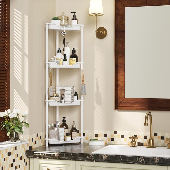 Набір з 4 кутових поличок для душу Orimade, нержавіюча сталь, чорний