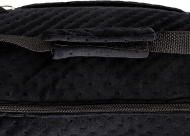 Сумка-переноска для собак та котів | Сумка на плече для тварин з гумкою та карабіном | до 15 кг | Матеріал: штучний замш (Velvet) | Розмір: L | Чорний колір, 42 x 29 x 33 см