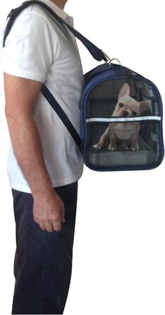 Рюкзак-переноска для тварин 6-в-1, Front/Brust, Сумка на плечі та руці, Автомобільна переноска, 2 позиції для зручності під авіасидіння, М'яка переноска. Розмір S: для тварин 26-41 см (довжина) та 29 см (висота).