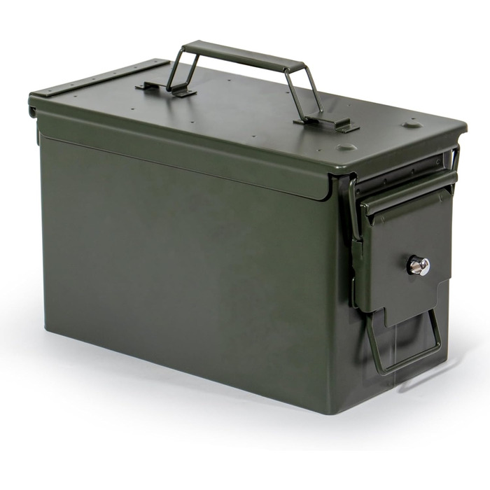 Ammunition Box, US Ammo Box, Cartridge Box, Lithium Battery Storage Box, Ammunition (Lockable - 28cm)